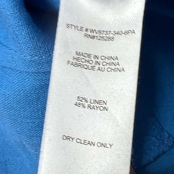 Jason Wu Women’s Linen Blend Vibrant Blue Wide-Leg Pants Braided Detail Size 12 - Picture 5 of 6